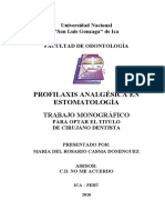 Dedicatoria Monografia Profilaxis Analgesic A