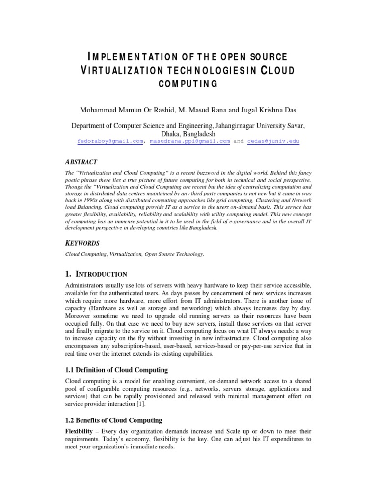 Network Virtualization For CC | PDF | Cloud Computing | Computer Cluster