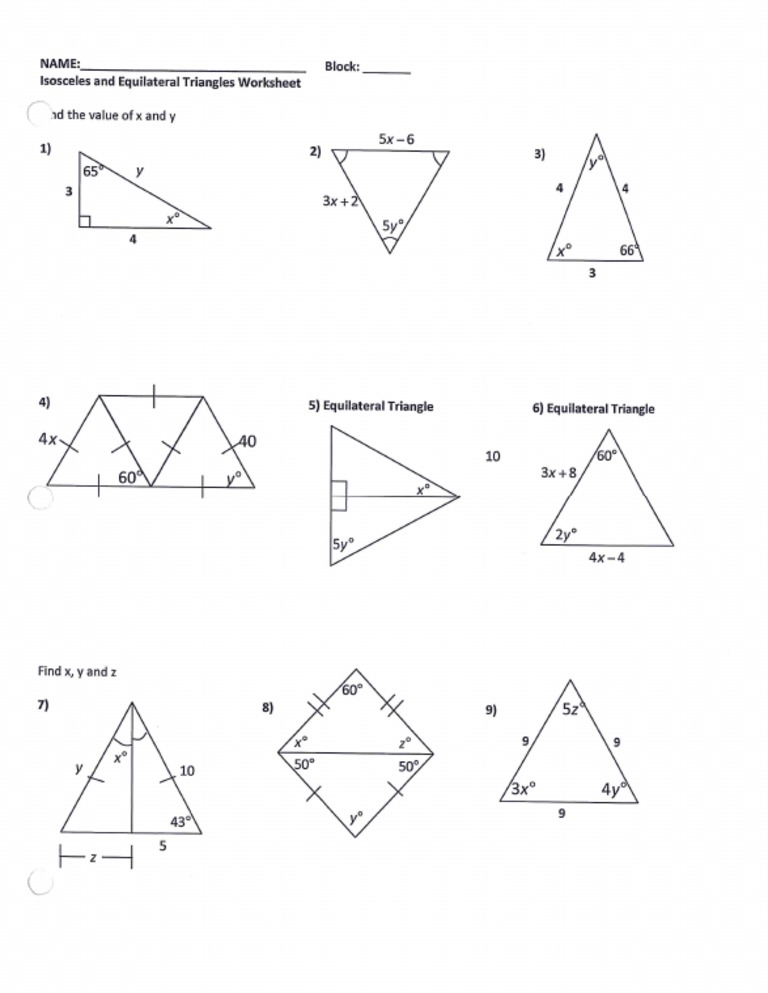 Isosceles and Equilateral Triangle WorksheetMerged PDF