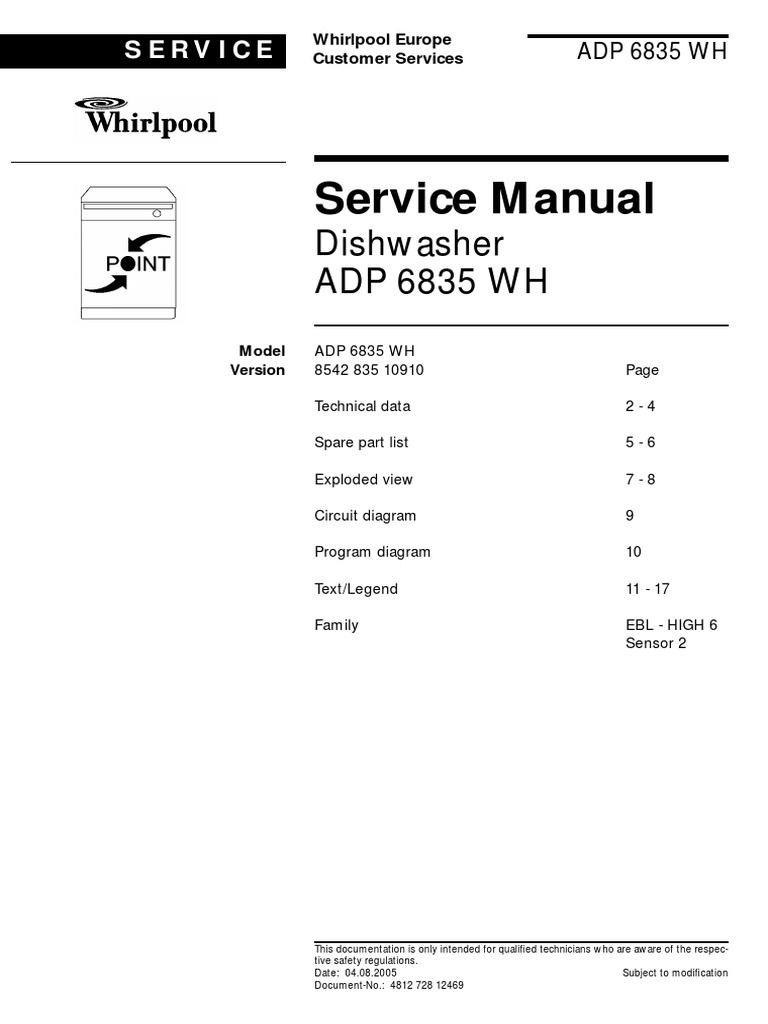 Whirlpool Adp 6835 Manual | PDF | Electrical Resistance And Conductance ...