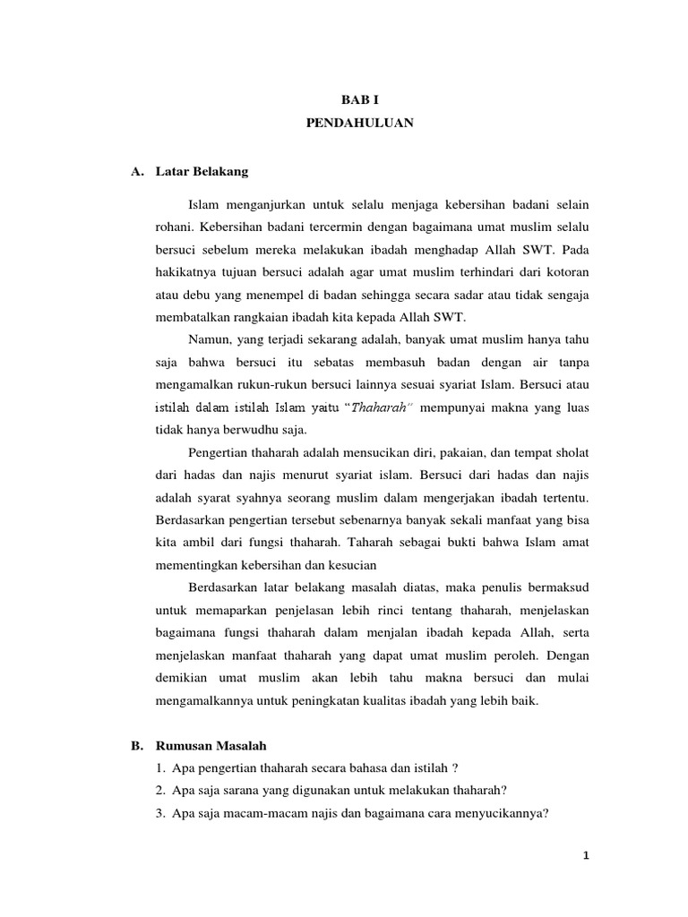Contoh Soal Fiqih Bab Thaharah Soal Kelasmu