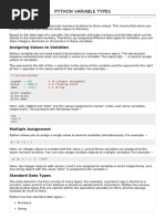 Python Variable Types PDF