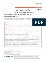 2 - Comparison of QSOFA and SIRS For Predicting Adverse Outcomes of Patients With Suspicion of Sepsis Outside The ICU