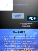 Report On "Generation of Thermal Power" AT NTPC Dadri: BY-Rishabh Awasthi EEE-4 Year 1509121041