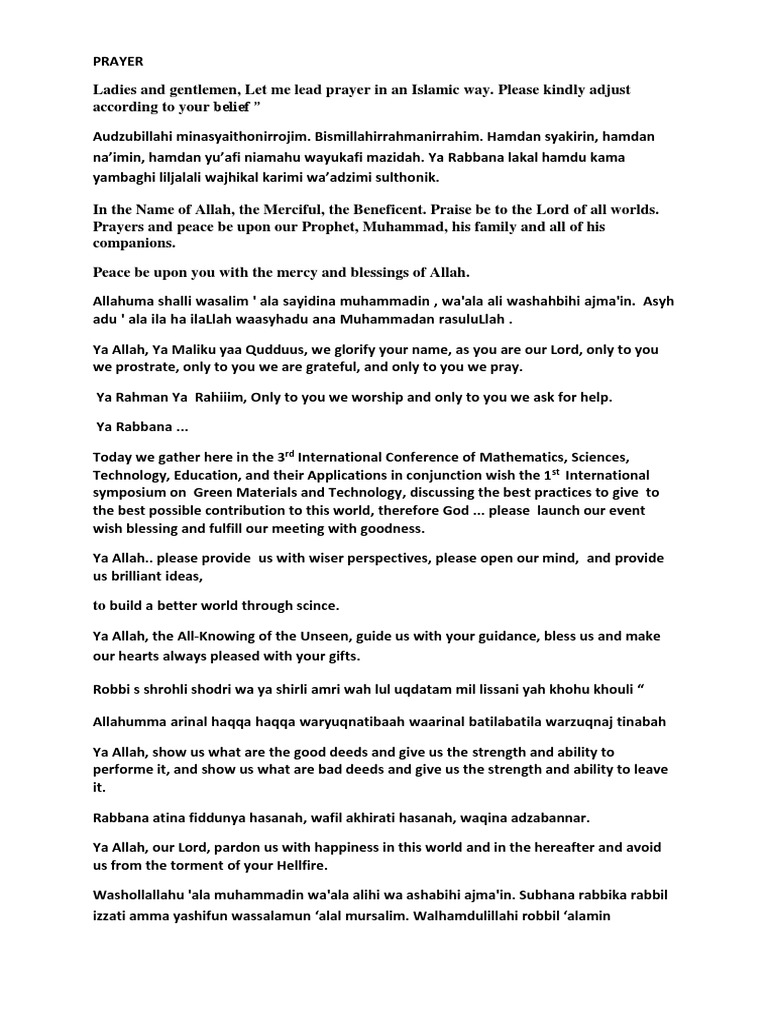 Islamic Prayer Article