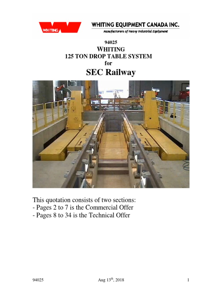 125-Ton Drop Table System Proposal | PDF | Implied Warranty | Damages