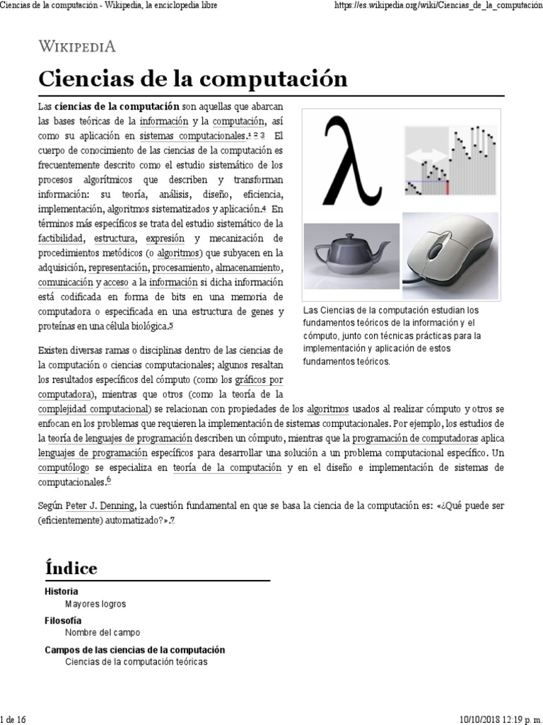 Ciencias de La Computacion | PDF | Ciencias de la Computación | Science