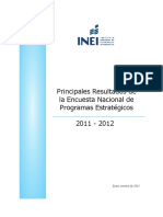 Encuesta Nacional de Programas Presupuestales 2011 - 2012