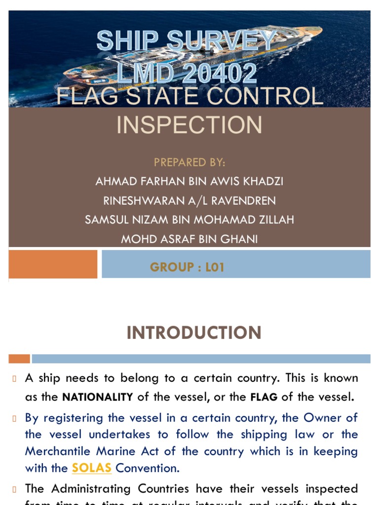 Flag State Control Inspection Government Politics