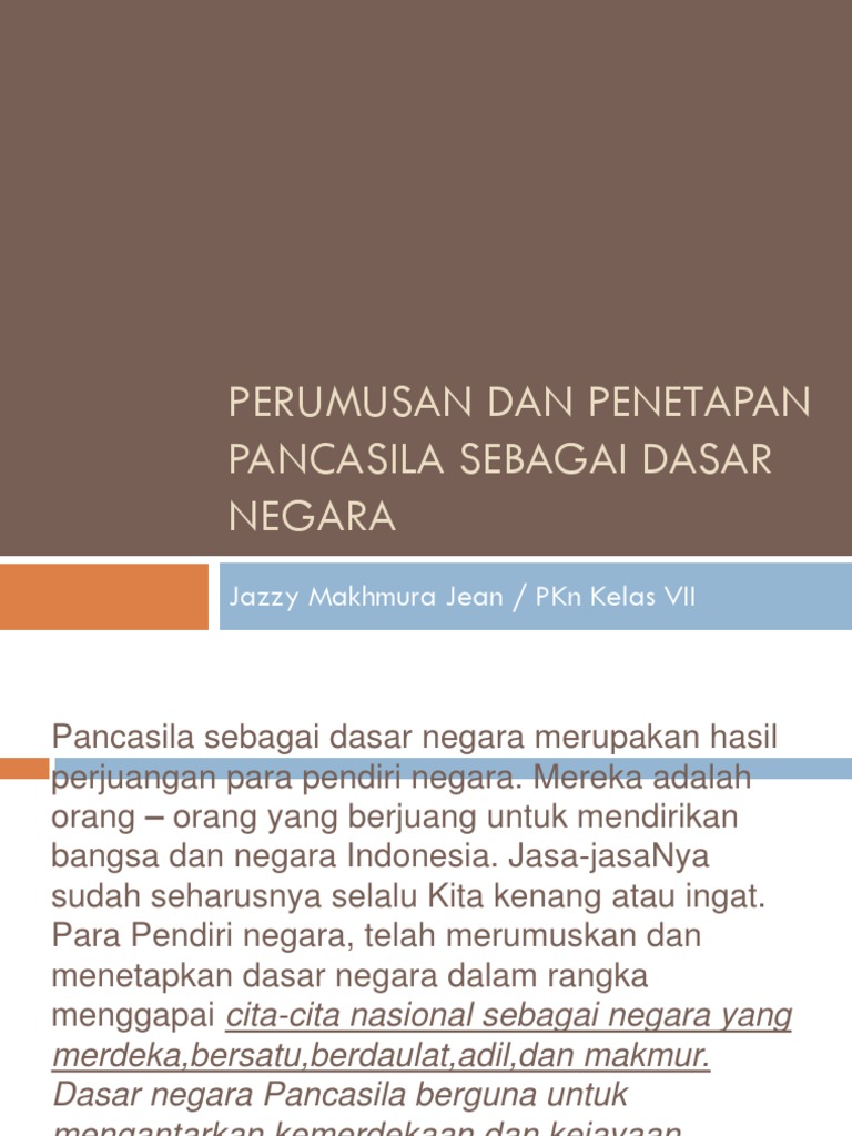 Latar Belakang Perubahan Rumusan Dasar Negara Sila Pertama Naskah