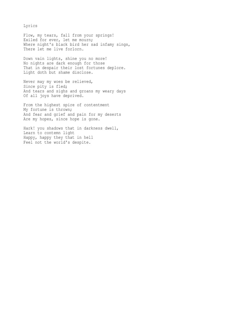 Flow My Tears Lyrics