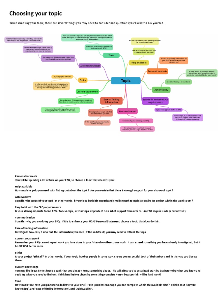 EPQ Topic Selection Guide | PDF