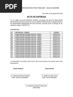 Acta de Entrega Xo Al Nivel Primaria