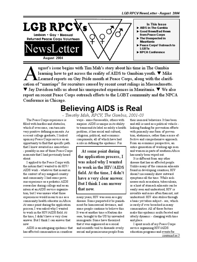 Newsletter: Believing Aids Is Real | PDF | Hiv/Aids | Homosexuality