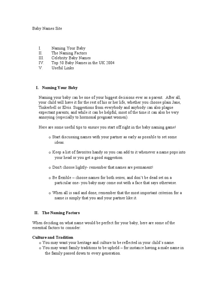 UK Baby Names Guide 2004 | PDF