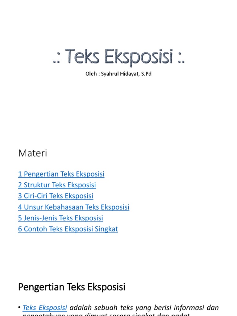 Contoh Text Eksposisi Singkat - Simak Gambar Berikut
