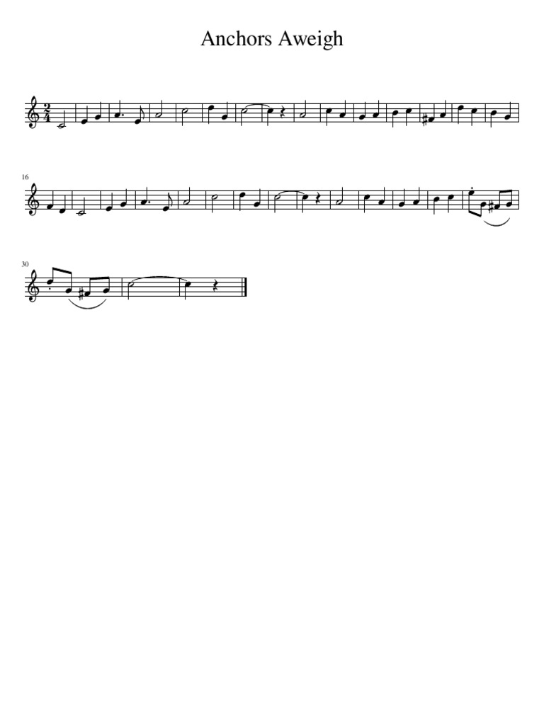 Anchors Aweigh Trumpet PDF