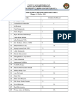 Daftar Hadir Pelatihan Sekretariat UKM Taekwondo