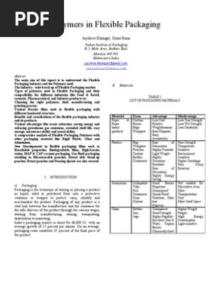Polymers in Flexible Packaging