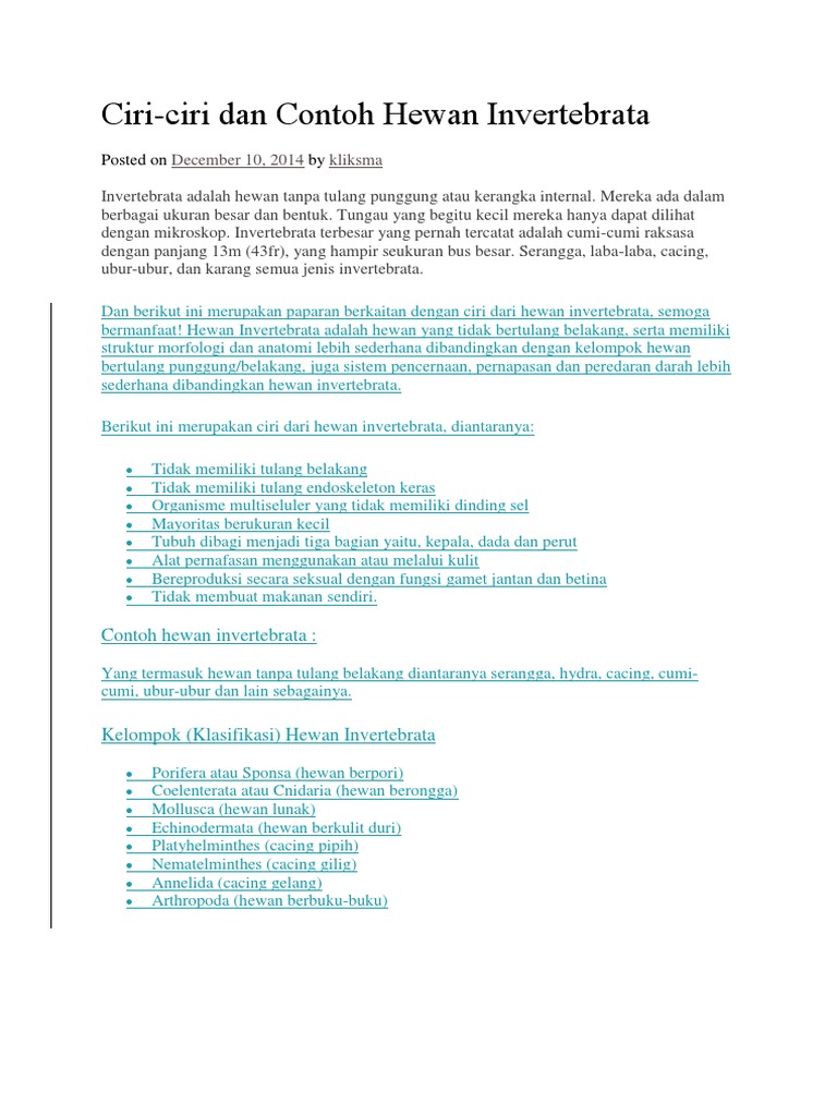 Materi Invertebrat A