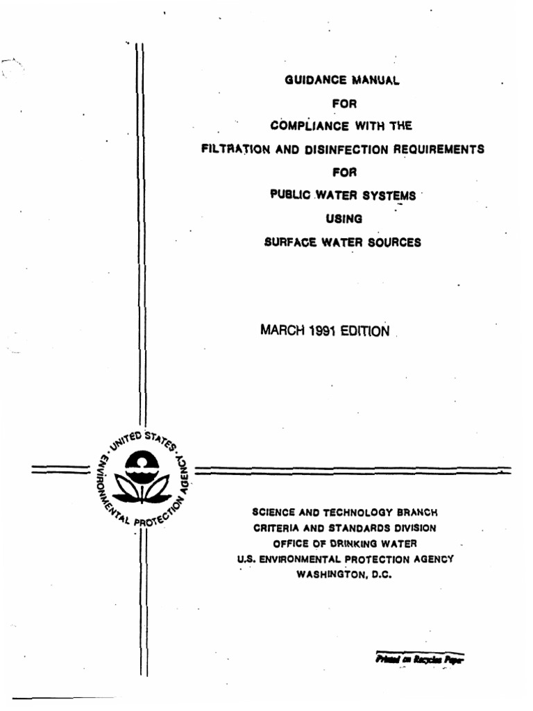 Guidance Manual For Compliance With The Filtration and Disinfection Requirements PDF PDF