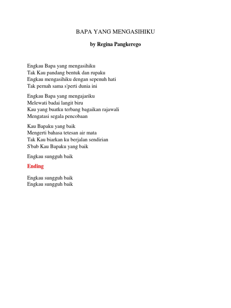 Sungguh Kubangga Bapa Lirik Kidung