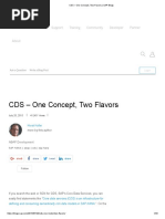 CDS - One Concept, Two Flavors - SAP Blogs