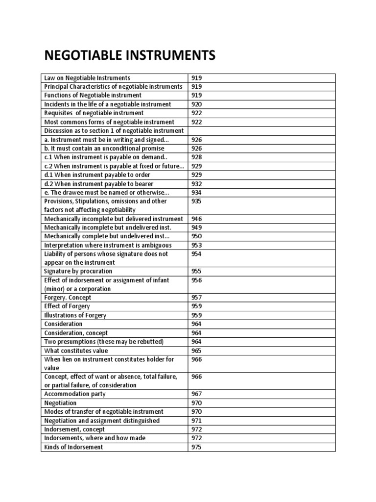 Understanding Negotiable Instruments Law | PDF | Negotiable Instrument ...