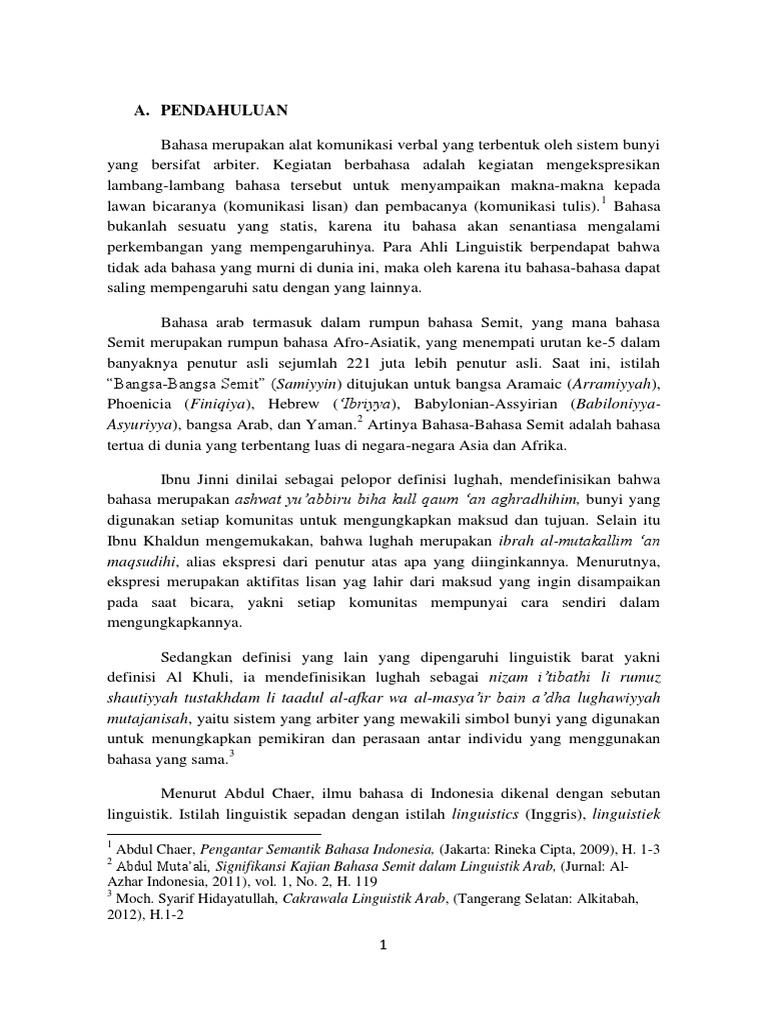 Linguistik Arab Klasik Print Pdf Pdf