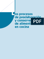 Los procesos de preelaboración y conservación de alimentos en cocina