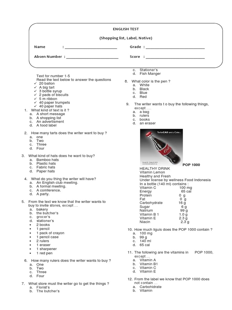 Shopping List and Product Labels | PDF | Nutrition Facts Label | Nutrition