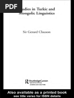 (Gerard Clauson) Studies in Turkic and Mongolic Li PDF