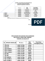 Jadwal Kegiatan Ekstrakurikuler