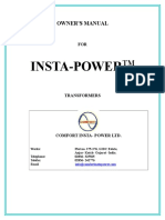 Owner's Manual for Insta-Power Transformers