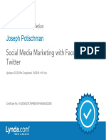 J. Potischman Social Media Marketing With Facebook Andtwitter Certificate of Completion