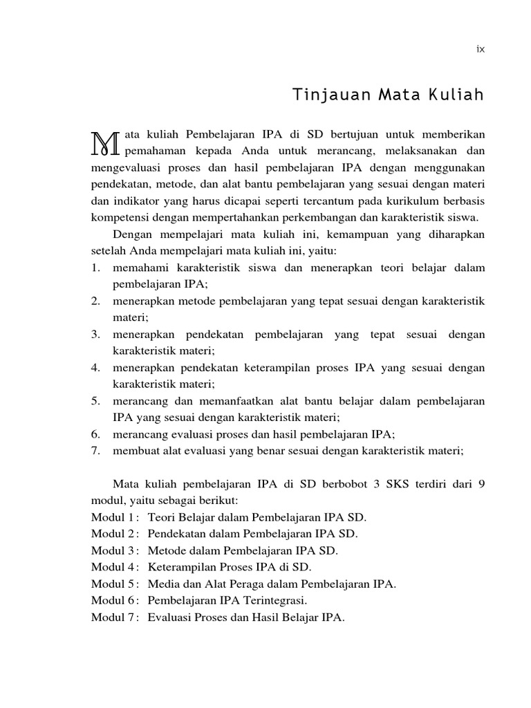 Peta Konsep Modul Pembelajaran Ipa Di SD PDF