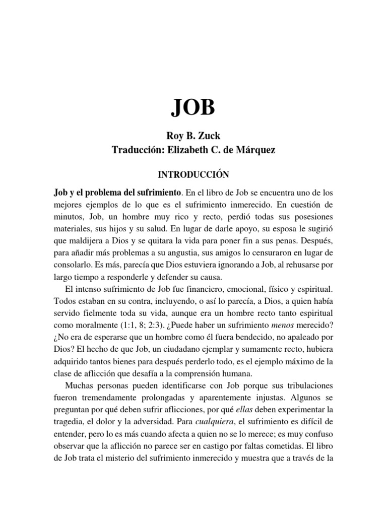 El sufrimiento inmerecido de Job | PDF | Libro de trabajo | Abrahán