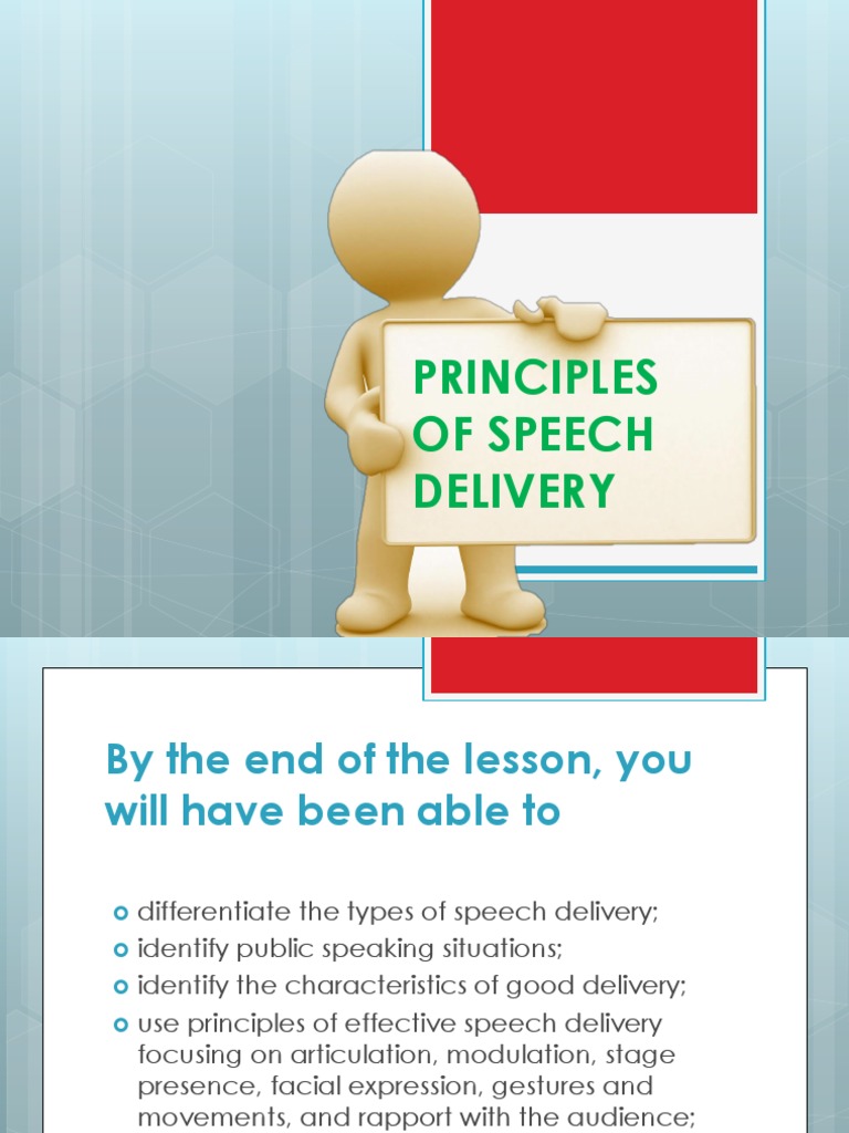 Principles of Effective Speech Delivery | PDF | Speech | Public Speaking