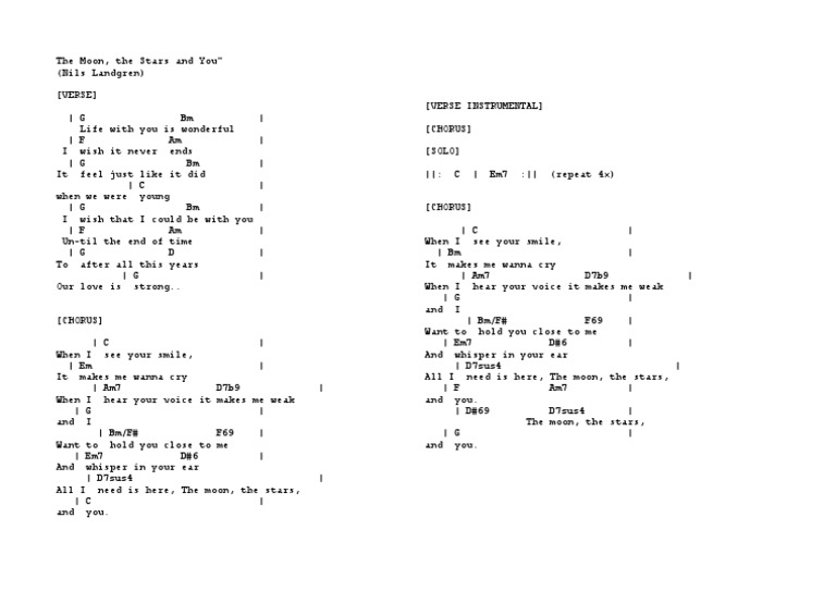 Nils Landgren - The Moon The Stars and You (Lead Sheet) | PDF