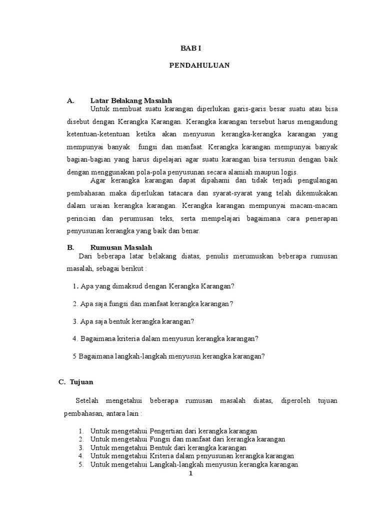 Cara Menyusun Kerangka Karangan | PDF