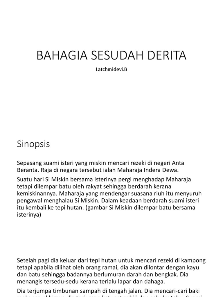Bahagia Sesudah Derita