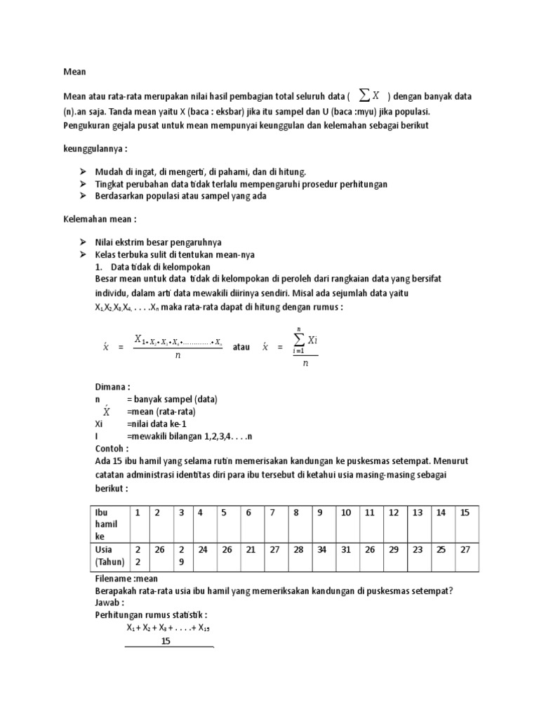 Mean Median Modus PDF