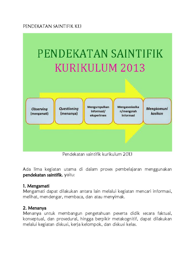 Pendekatan Saintifik K13 Pdf