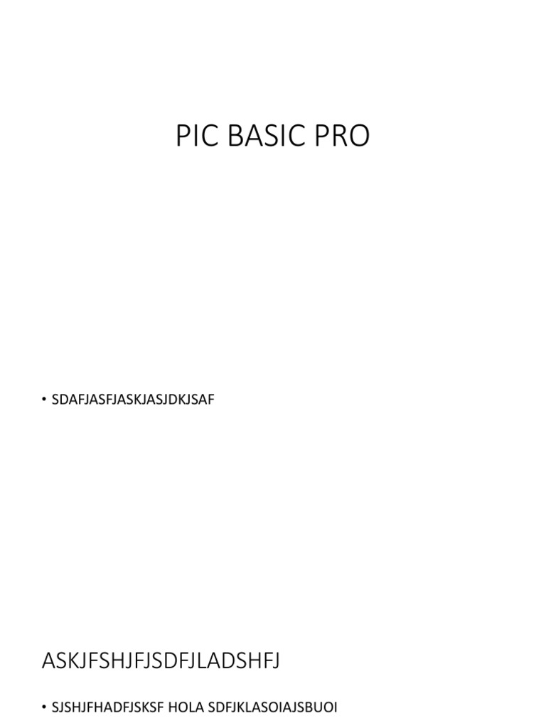 PIC BASIC Programming Guide | PDF