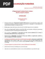  A Regularização Fundiária Rural e Urbana - Reurb S, Reurb E e Reurb-I