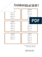 Jadwal Pelajaran 12 Iis 3