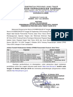 PEMBERITAHUAN CPNSD Pemprov Jatim Tahun 2018 - Jadwal 15 Oktober 2018 PDF