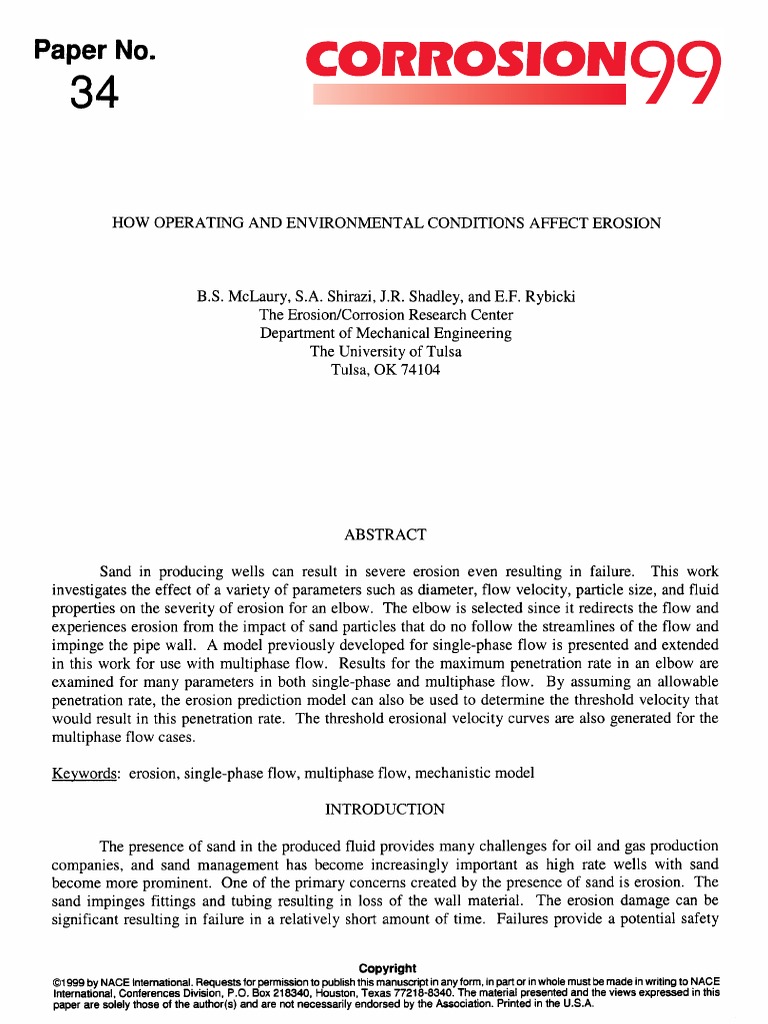 How Operating and Environmental Conditions Affect Erosion | PDF | Gases ...
