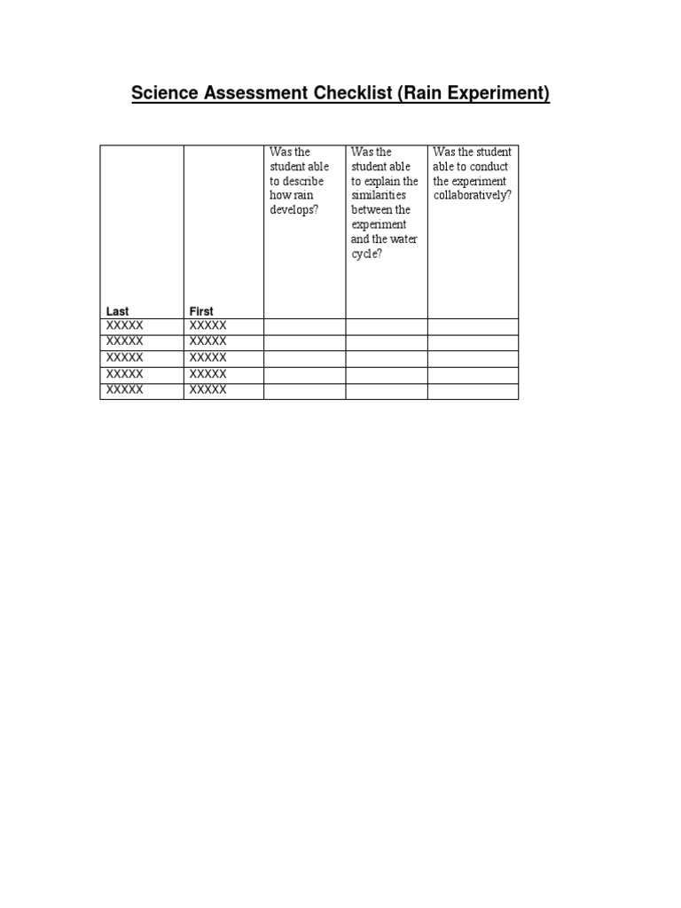 Science Checklist Experiment | PDF