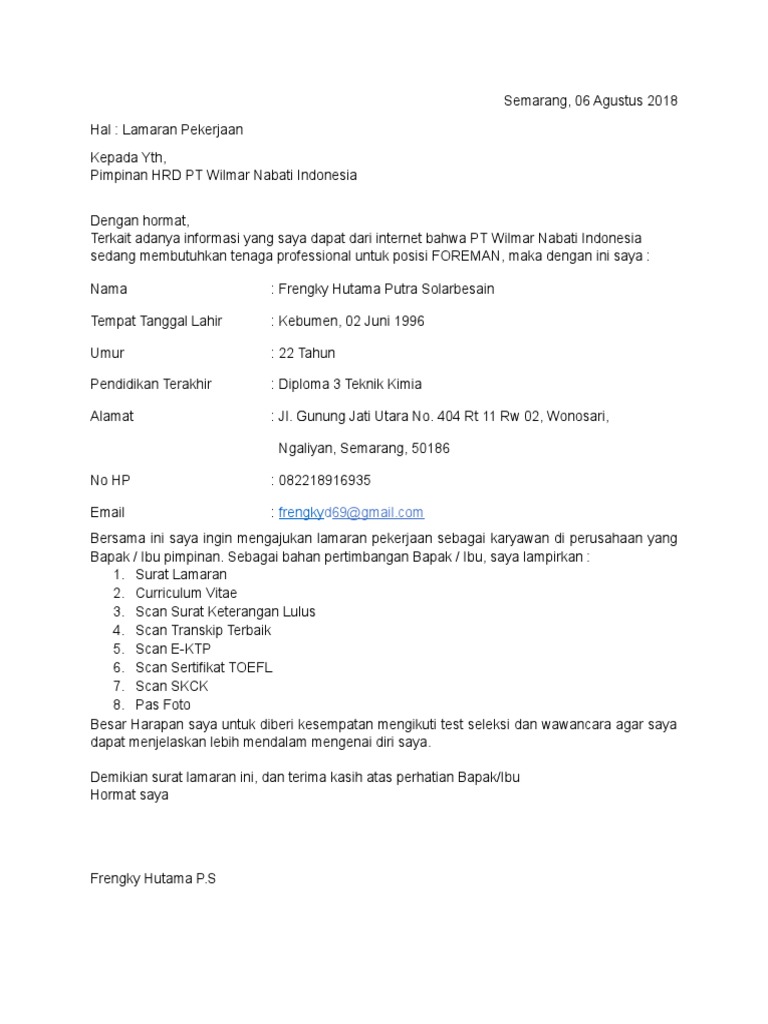 Surat Lamaran PT Wilmar Nabati Indonesia.docx